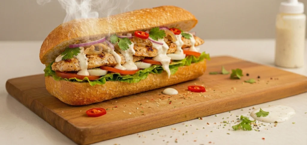 Sandwich à la viande de poulet Abidjan